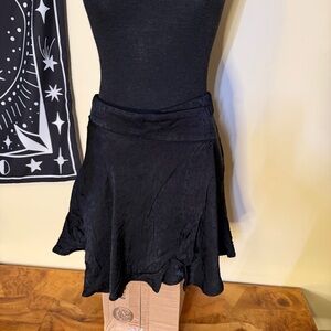 Free People Sz6 Starstruck Mini Wrap Skirt Black Goth Fairy